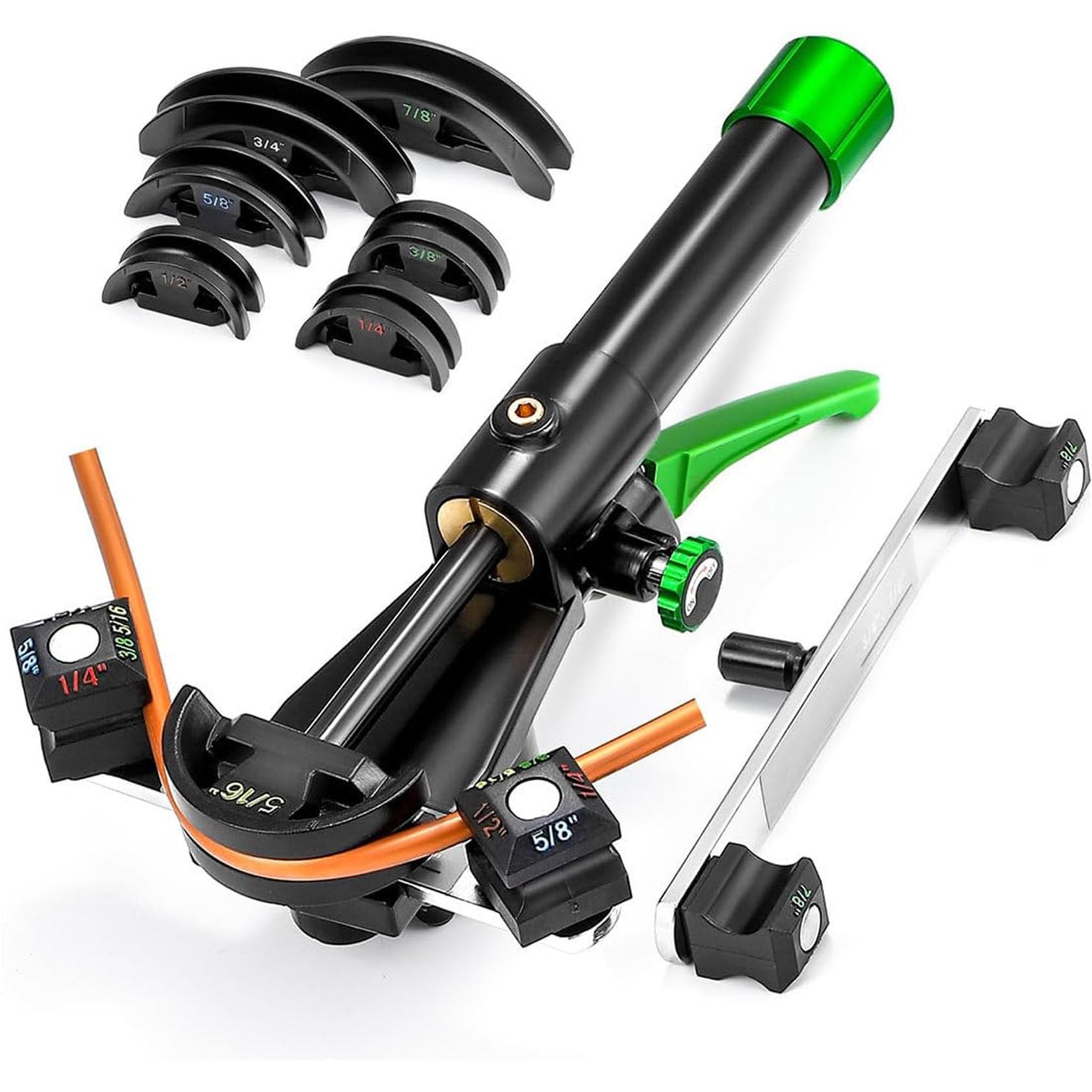 JXYQ Hydraulic Tubing Bender Kit with Multiple Dies for Auto Repair and Refrigeration Applications