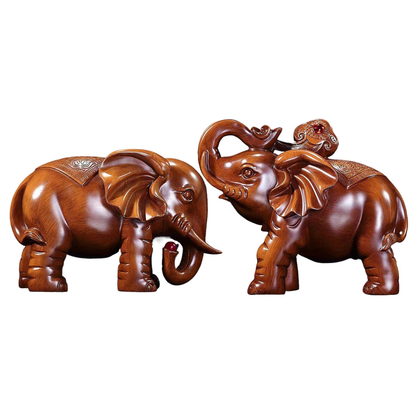 Figurine d'éléphant du bois pour étagère de chambre cocooning