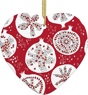 Pomegranate Painting Print Hristmas Tree Ceramic Hanging,Xmas Decoration Hanging Party Supplies