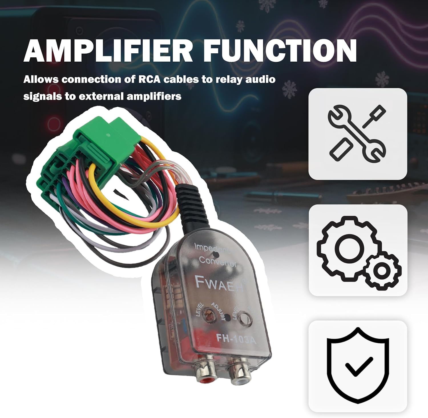 Factory Radio Add A Subwoofer Smplifier Wire Harness,Amp Integration Adapter for Radio System,Car Accessories Compatible with Chevrolet 2015-2020 Tahoe GMC 2015-2020 Yukon