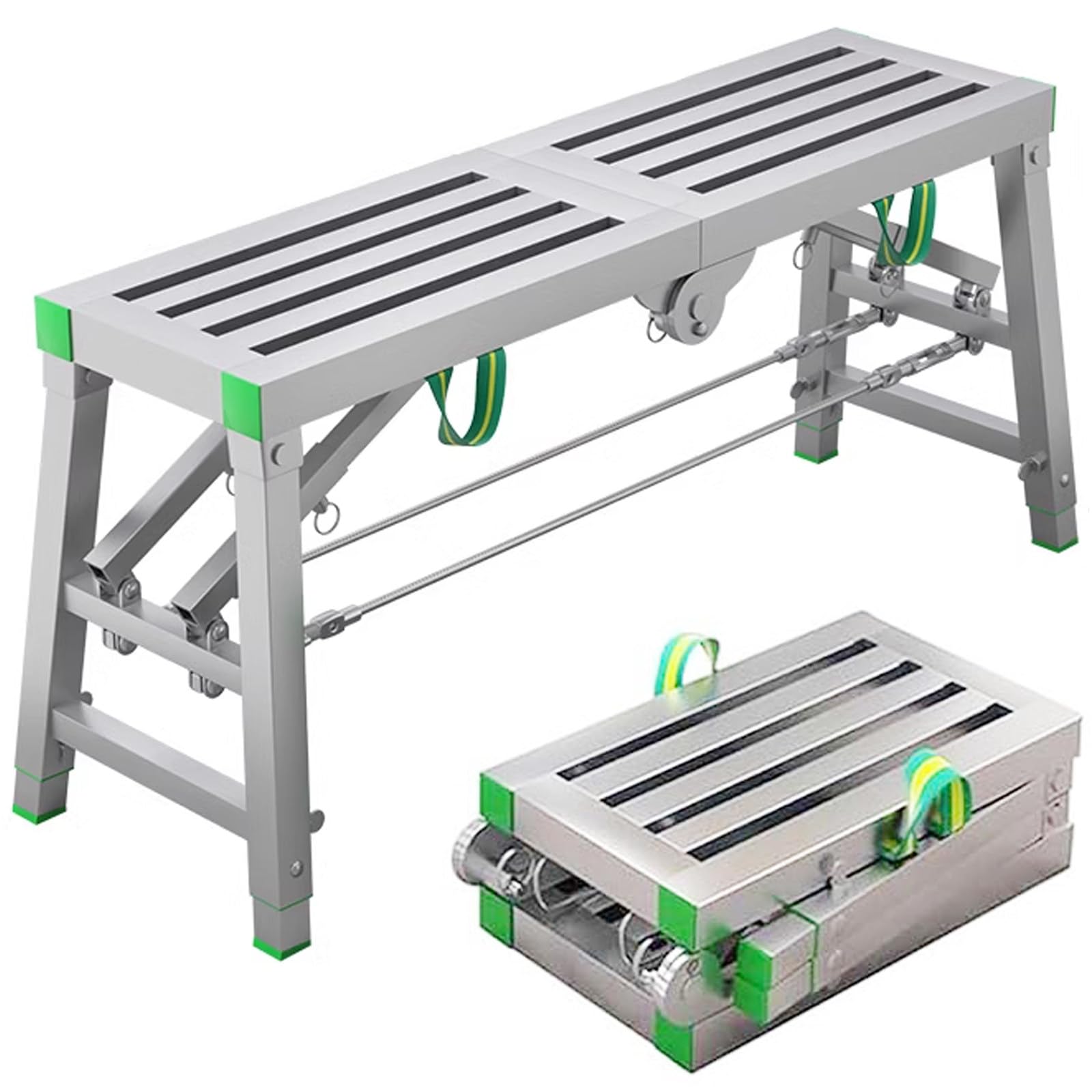 WQPMNYG Adjustable Height Portable Folding Scaffolding with 400kg Load Capacity Multipurpose Work Platform for Scaffold Tower Stool and Bench