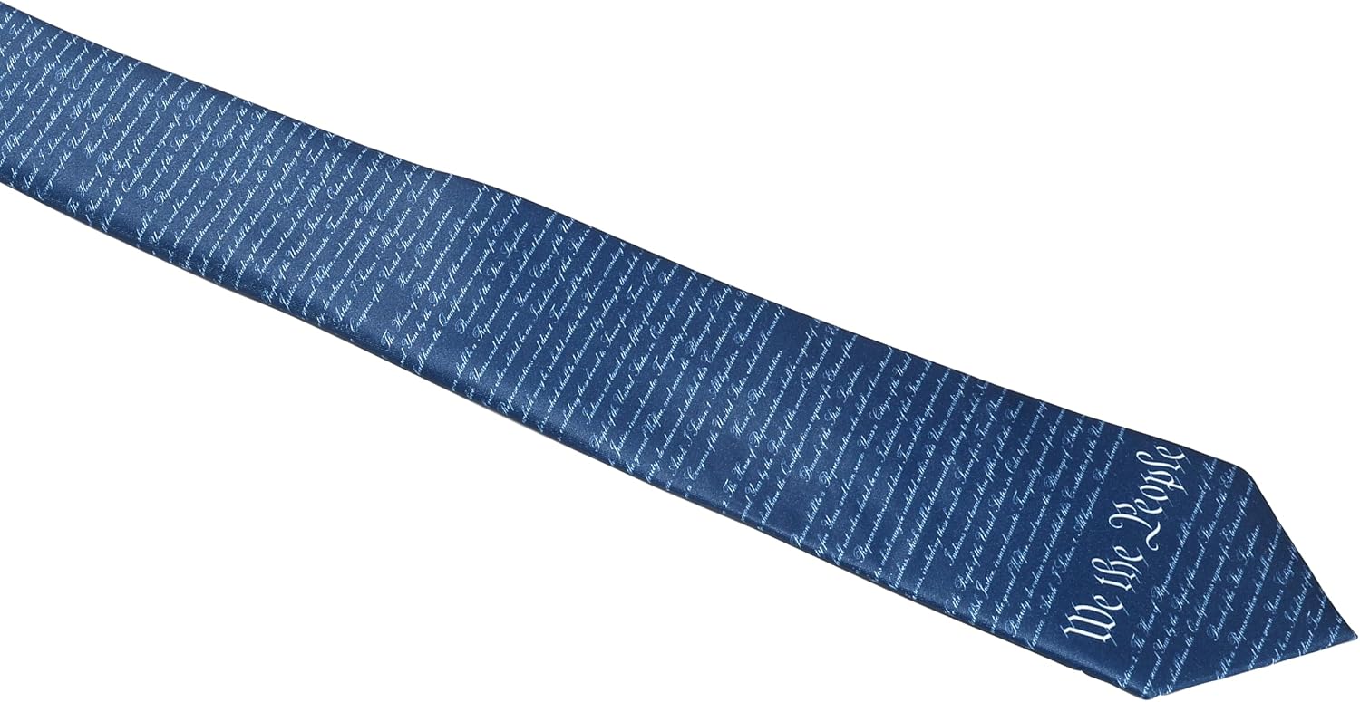 ASVP Shop US Constitution Tie for Men – We the People Patriotic Necktie, American USA Patriot Tie, Gift for Lawmakers