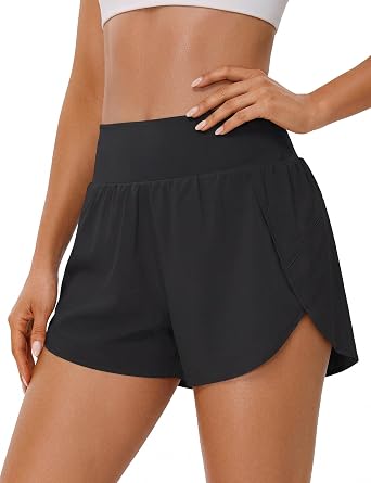 BMJL Womens Athletic Shorts High Waisted Running Shorts 2" Comfy Liner for Workout Gym Track