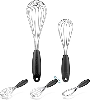 Dreamfarm Flisk 3-in-1 Balloon Whisk Set – 11.5″ & 9″ Multi-Functional W...