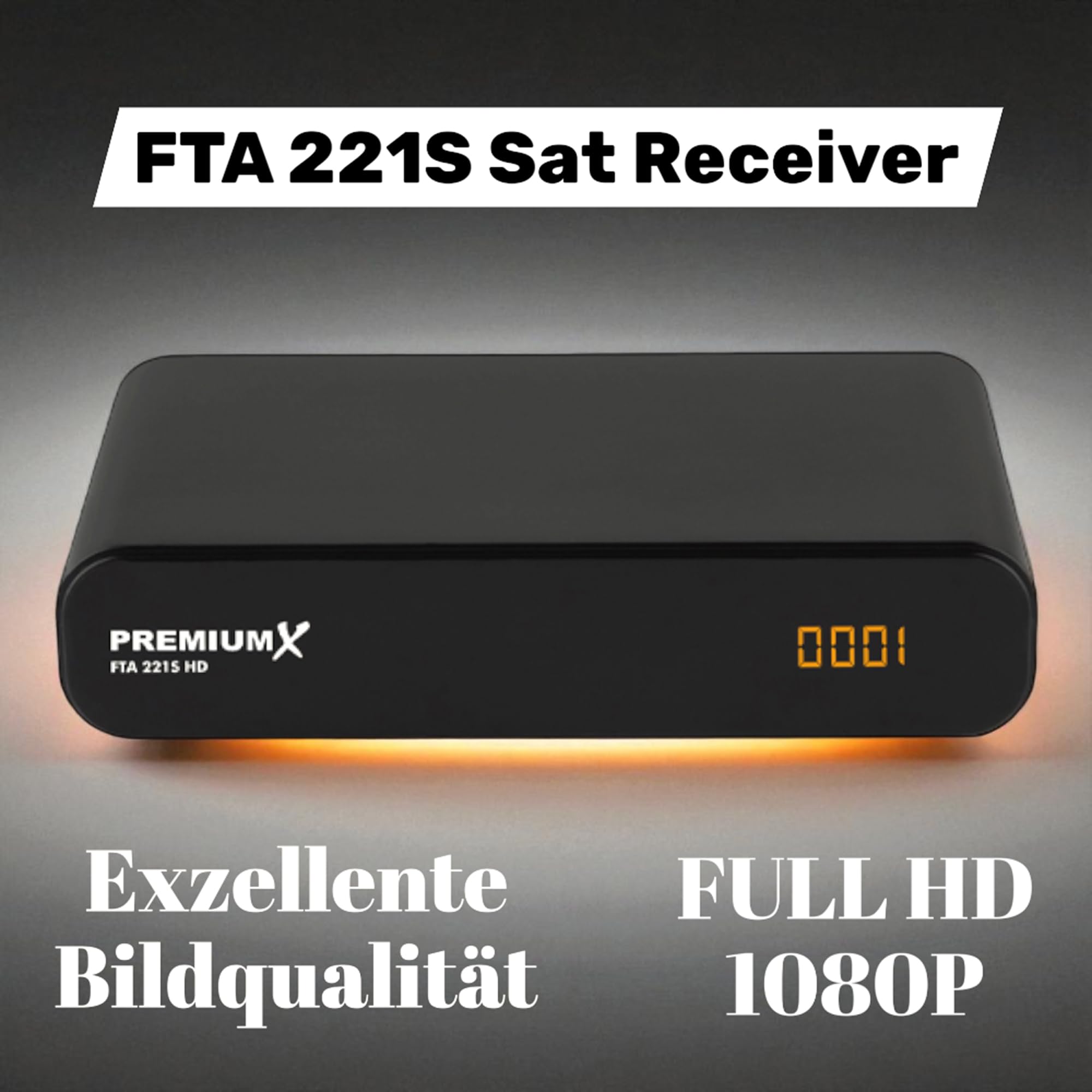 Receptor de satélite Premium X HD 221S - DVB-S2 FTA Receptor de satélite digital compatible con Unicable, HDMI y SCART, reproductor multimedia USB, transmisor alemán compacto preinstalado