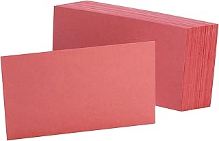 Oxford Blank Color Index Cards, 3" x 5", Cherry, 100 Per Pack (7320 CHE)