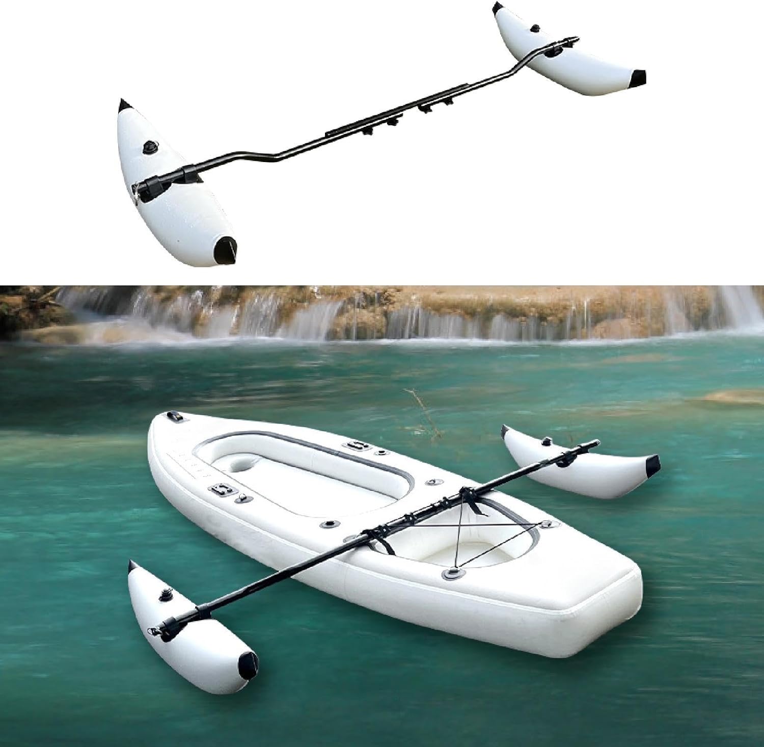 Inflatable Kayak Stabilizers Canoe Outrigger Floats for Fishing Float Balancing Boat Accessories White Black