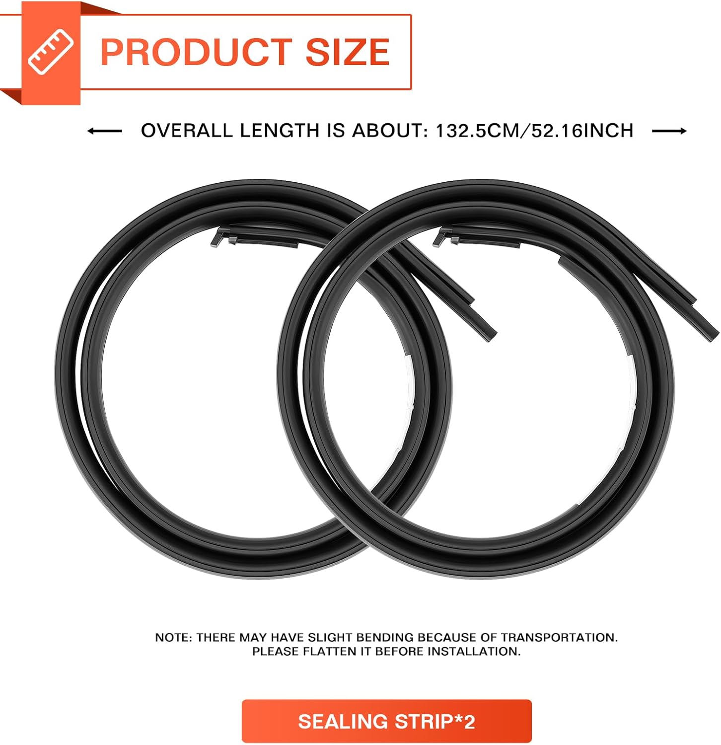 2PCS Roof Molding Drip Weatherstrip Compatible with Toyota Tundra Double Cab 2007-2019 2020 Left Right Side Car Roof Moulding Trim Seal Kit Replaces 75552-0C050 75551-0C050 (Not Fit Crewmax)