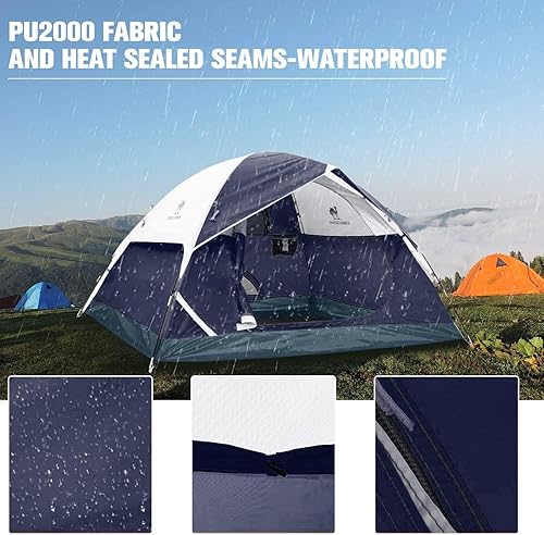 Miniatura 5 de CAMEL CROWN Tiendas para acampar 2345 persona camping tienda de campaña, impermeable, espaciosa, ligera tienda de mochilero portátil para acampar al