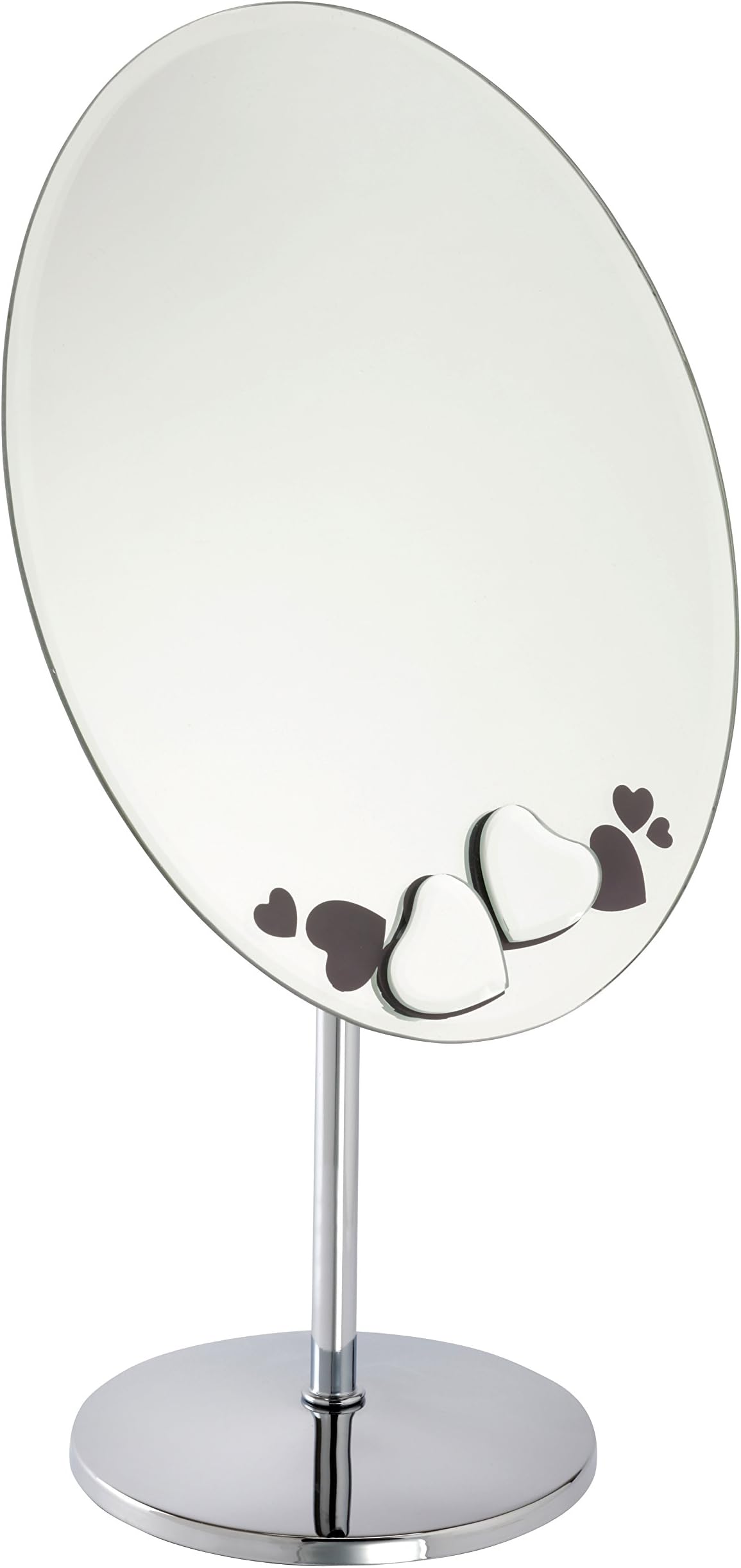 Oval Dressing Table or Bathroom Mirror with Heart Decoration - by Fancy Metal Goods Ltd