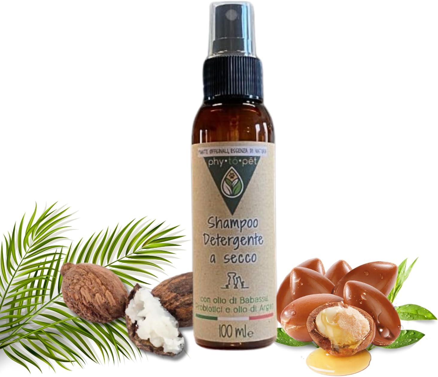 phy da accarezzare | Shampoo Secco per Cani o Gatti senza Risciacquo – Formula Idratante e Igienizzante Elimina gli Odori dal Manto e dalle Zampe dei Cani – 100 ml