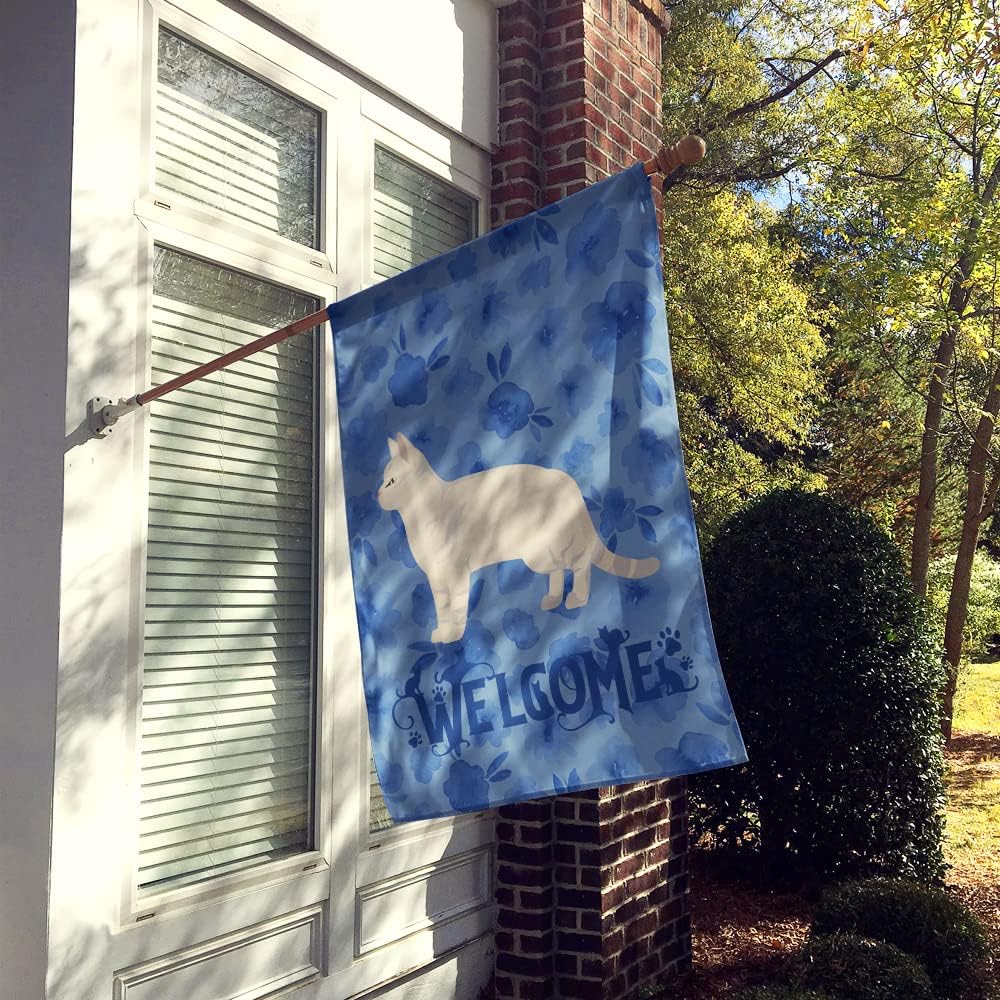 Caroline's Treasures CK4821CHF American Shorthair #2 Cat Welcome House Flag Large Porch Sleeve Pole Decorative Outside Yard Banner Artwork Wall Hanging, Polyester, House Size, Multicolor