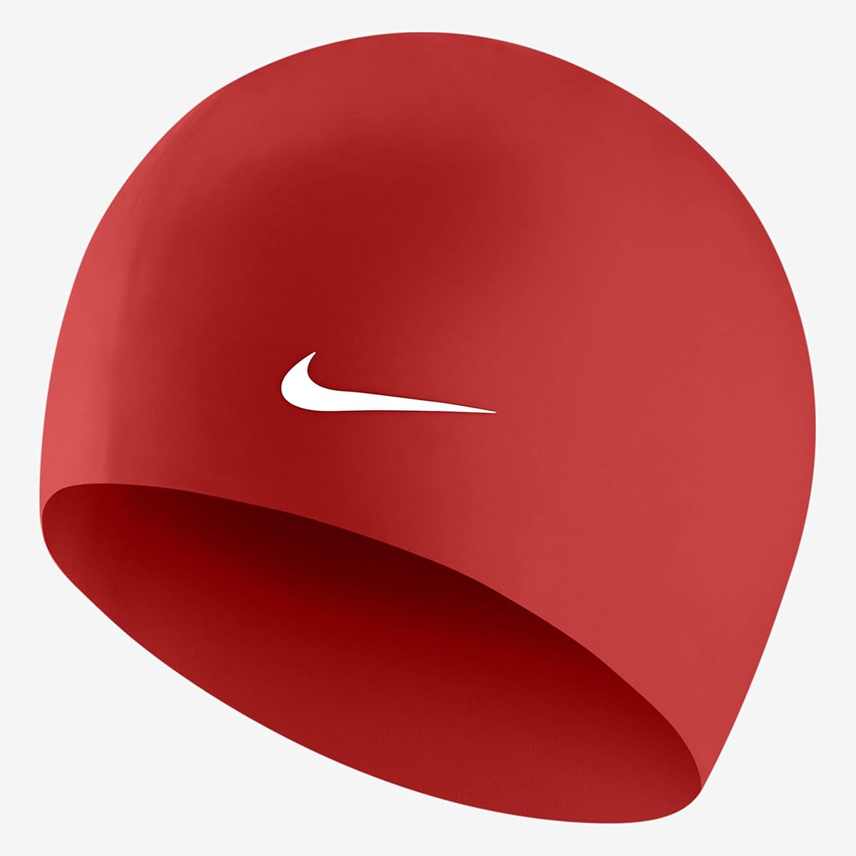 Silicone Solid Training Swim Cap, University Red