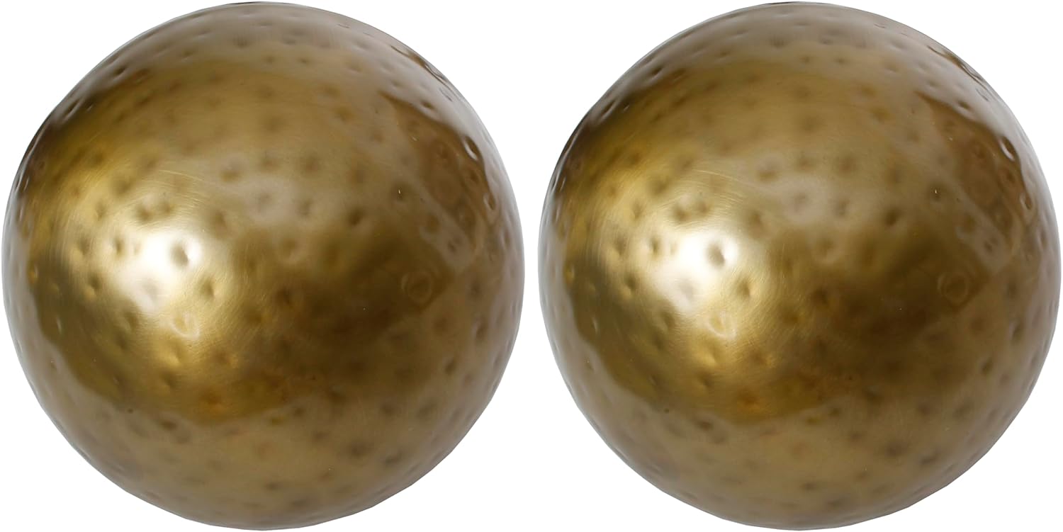 Decorative Balls, Orbs, Spheres Set of 4 Pieces 4 inch Bowl/Vase Filler Antique Brass