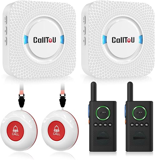 CallToU Caregiver Pager Wireless Alert Button Home Intercom System Long Range 2 Way Radio for Elderly/Patient/Pregnant/Home/Office