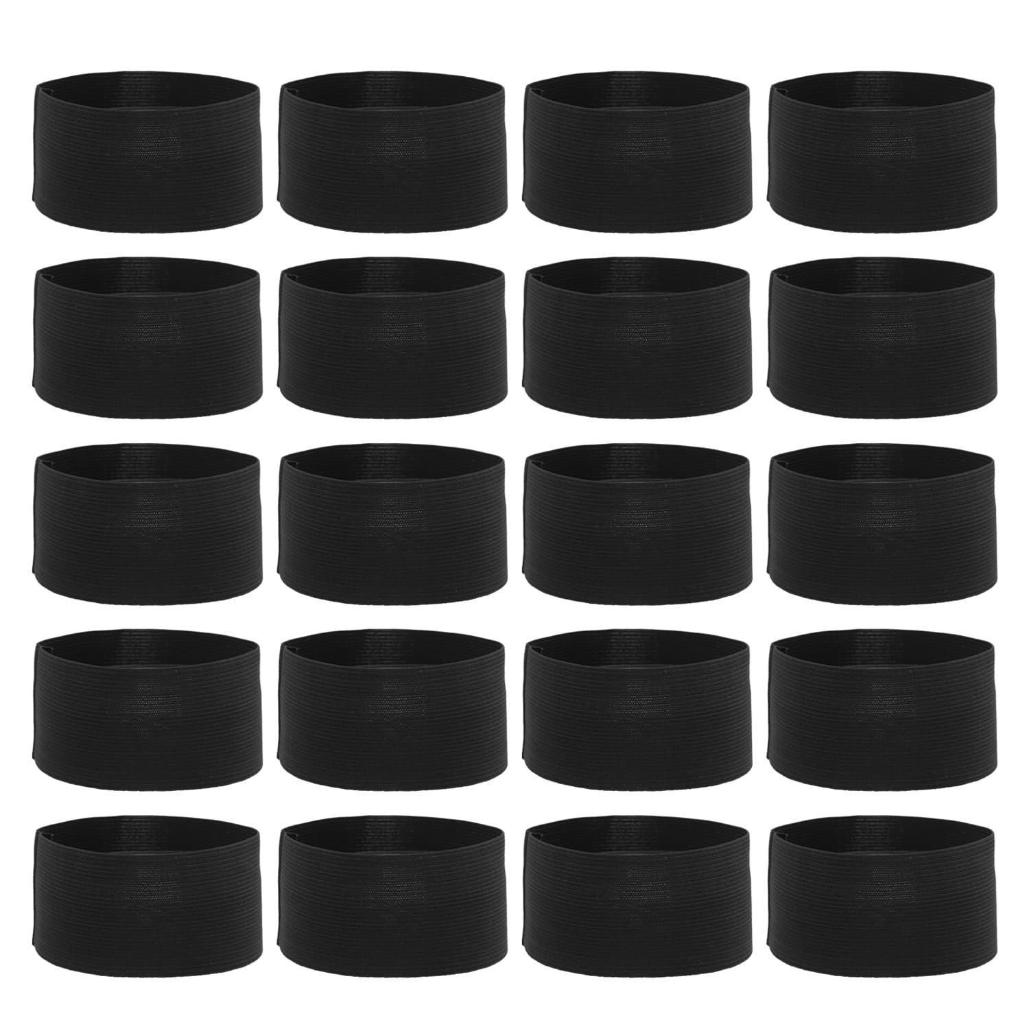 Ragyzity 20PCS Black Elastic Arm Band, Memorial Armband Funeral Mourning, Funeral Mourning Band Black Soccer Football Armband, Sports Armband for Soccer Training Football
