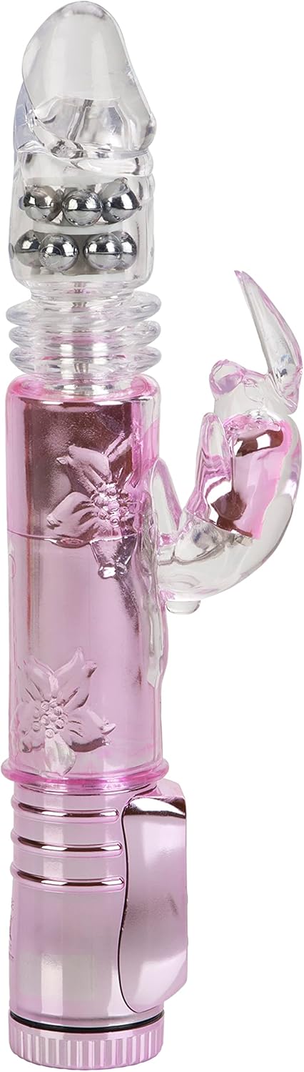 CalExotics Thrusting Orgasm Jack Rabbit - Vibrator With Rotating Shaft – Adult Sex Toys for Couples - Clitoral G Spot Massager - Pink