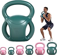 Vista 11 de RUNWE - Juego de pesas rusas con 3 asas - Peso para mujeres, opciones de 5, 10, 15 y 20 libras para giros rusos, ejercicio abdominal, levantamiento