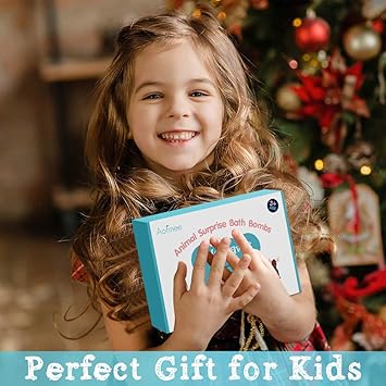Aofmee Bath Bombs for Kids, Handmade Natural Kids Bath Bombs with Toy Inside, Shea Cocoa Butter Moisturize, Spa Fizzies Bath Bomb Kit, Birthday Christmas Holiday Gifts for Women, Girls, Boys