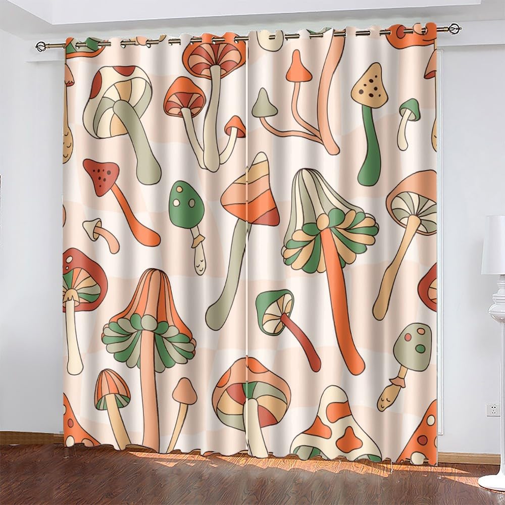 Rideau champignon coloré pour créer une chambre d'enfant style forêt