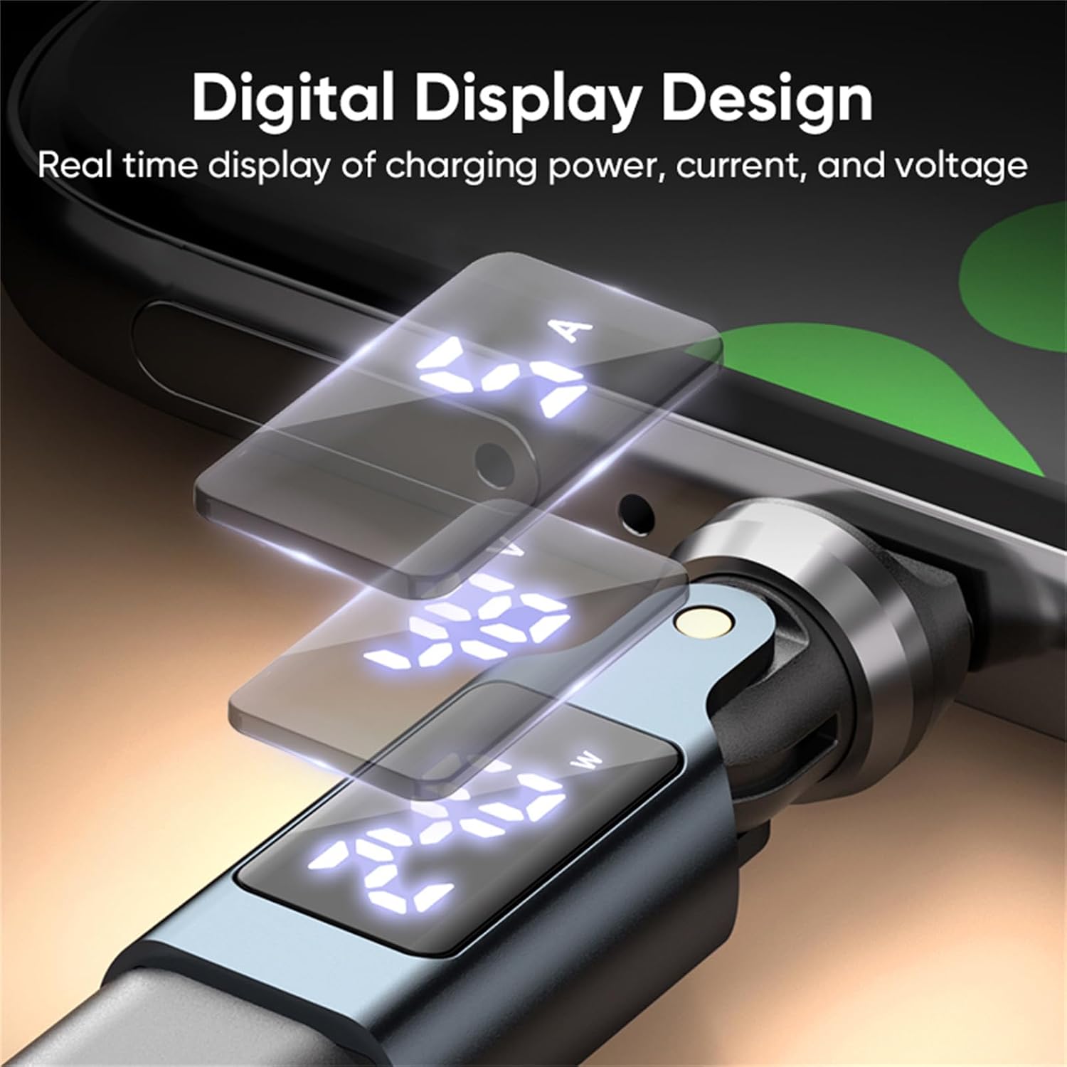 CCSmall 240W USB C Adapter with Digital Display, 360° Rotatable 90 Degree USB C Male to Female Adapter for iPhone 17 16 15 iPad MacBook Samsung Galaxy PXT Blue