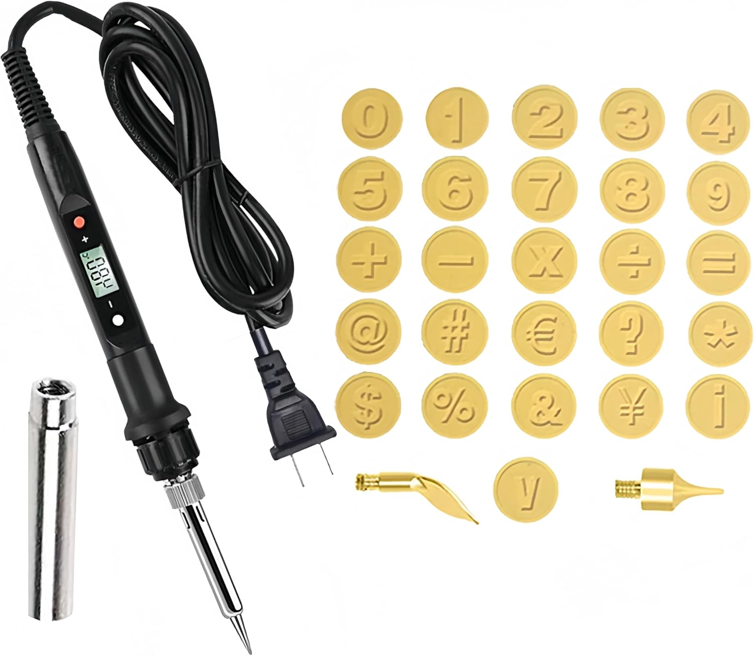 Wood Burning Kit with Letter Stamps,Hot Stamps Tool with Alphabet, 26 Letters Copper Mold —DIY Wood Burning/Carving Set, Soldering Iron With Letters (numbers+letters)