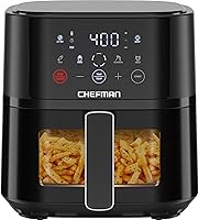 Chefman 4QT Compact Air Fryer with Hi-Fry Tech, Easy-View Window, Touch Controls & 4 Presets - Black