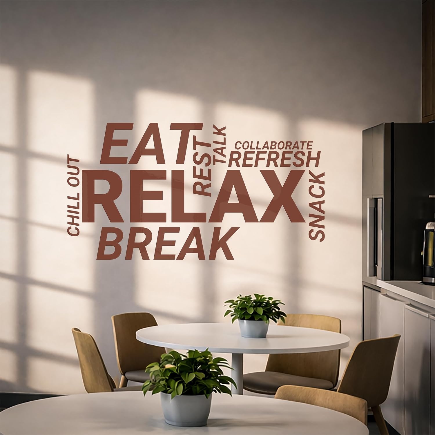 Vinyl Wall Decal Break Room Office Words Cloud Kitchen Relax Lounge Area Decoration Snack Bar Idea Stickers Mural Large Decor (ig6013) Black
