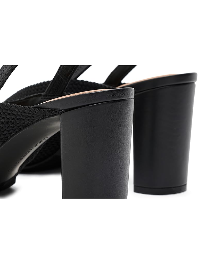 Black Lucky Brand Melony Woven Slingback High Heel