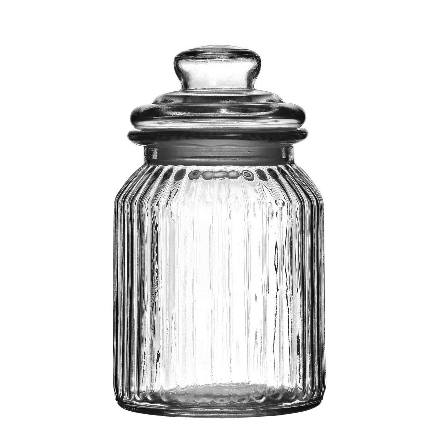 Premier Clear Housewares Ribbed Storage Jar, 990 Ml