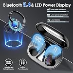 Écouteurs sans fil, 50H Casque Bluetooth 5.4 Sport, écouteurs Bluetooth avec réduction de bruit ENC, son stéréo HiFi sans fil avec crochets d'oreille, écouteurs étanches IP7 pour le sport/l'entraînement/courses