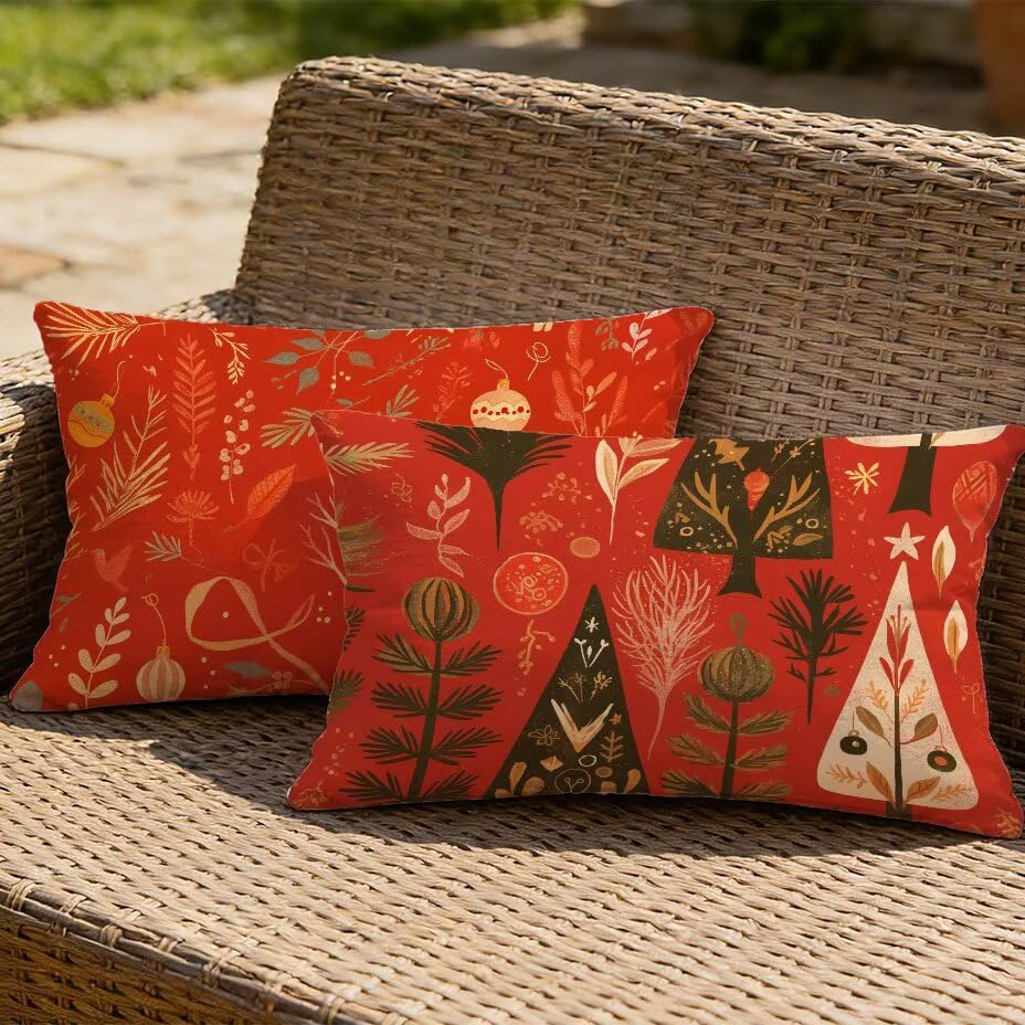 Housse de coussin de jardin 50x70 rouge : finie la décoloration sur votre terrasse