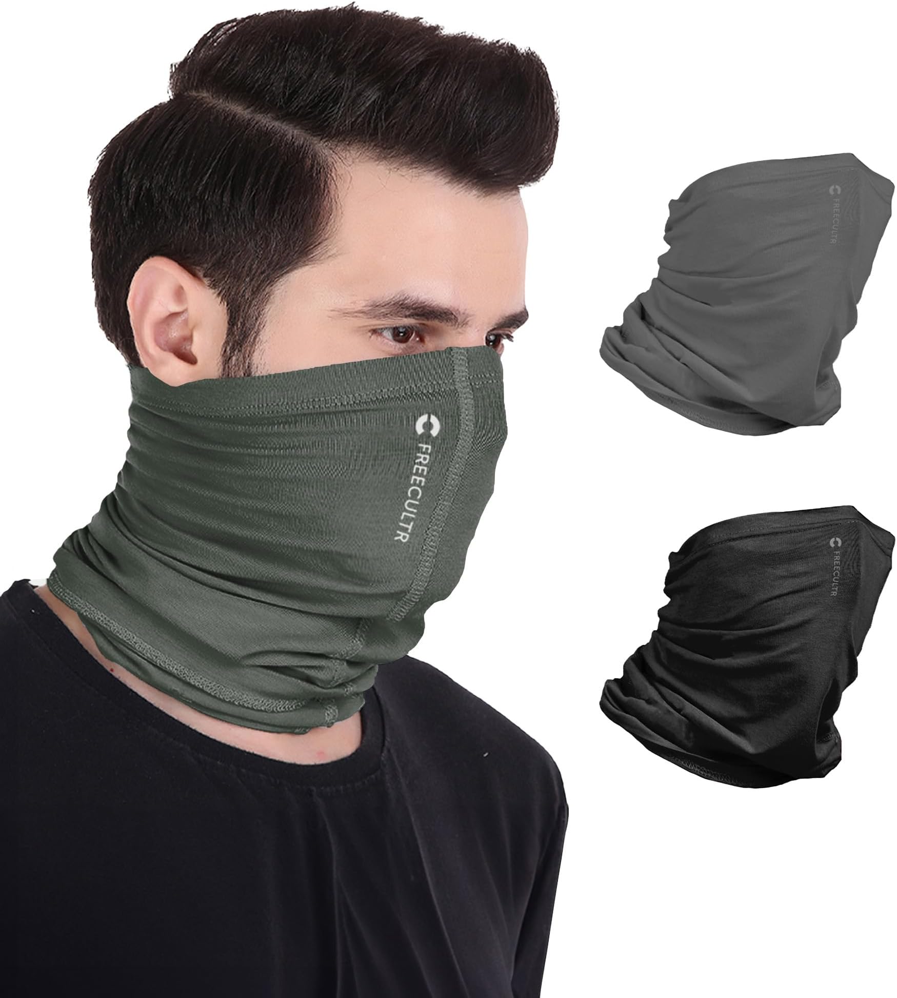- Unisex Bamboo Plain Bandana, Anti Microbial Super Soft & Comfort Fit, Breathable Multipurpose Headband, Face Mask for Dust Protection-Pack of 3-100% Try On Guarantee - Made in India