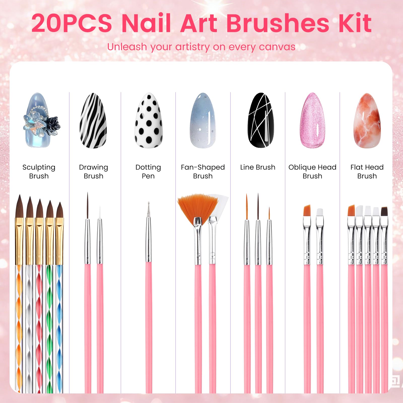 Kit de Uñas Acrílicas para Principiantes Completo: 4 Colores Acrilico Para Uñas con Dedo de Práctica Taladro Lámpara UV - Kit Uñas Semipermanentes Extensión con Bolsa Glitter
