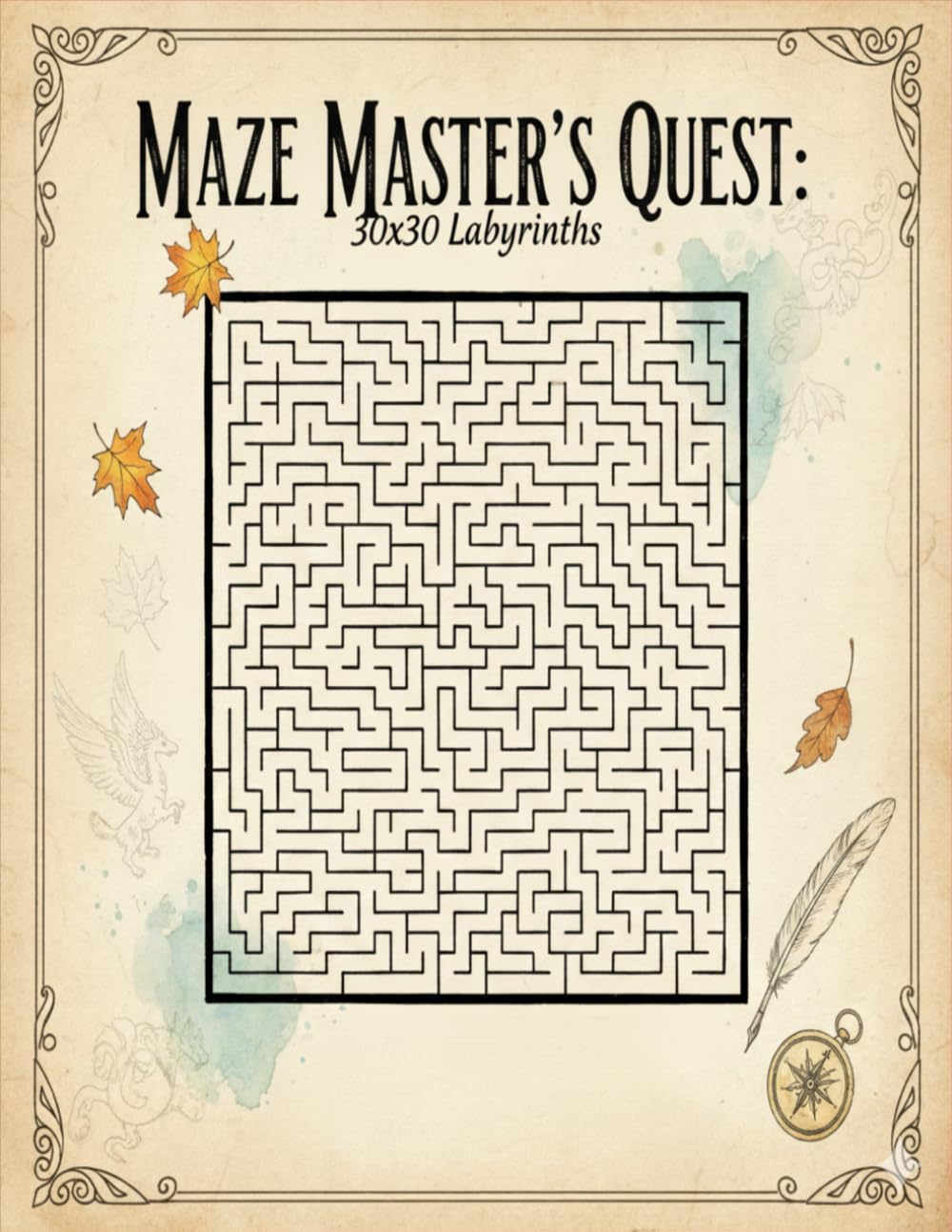 Maze Masters Quest: Maze Collection: 60 Challenging Mazes with Solutions 30x30