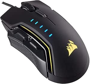 CORSAIR Glaive - RGB Gaming Mouse - Comfortable &amp; Ergonomic - Interchangeable Grips - 16000 DPI Optical Sensor - Aluminum