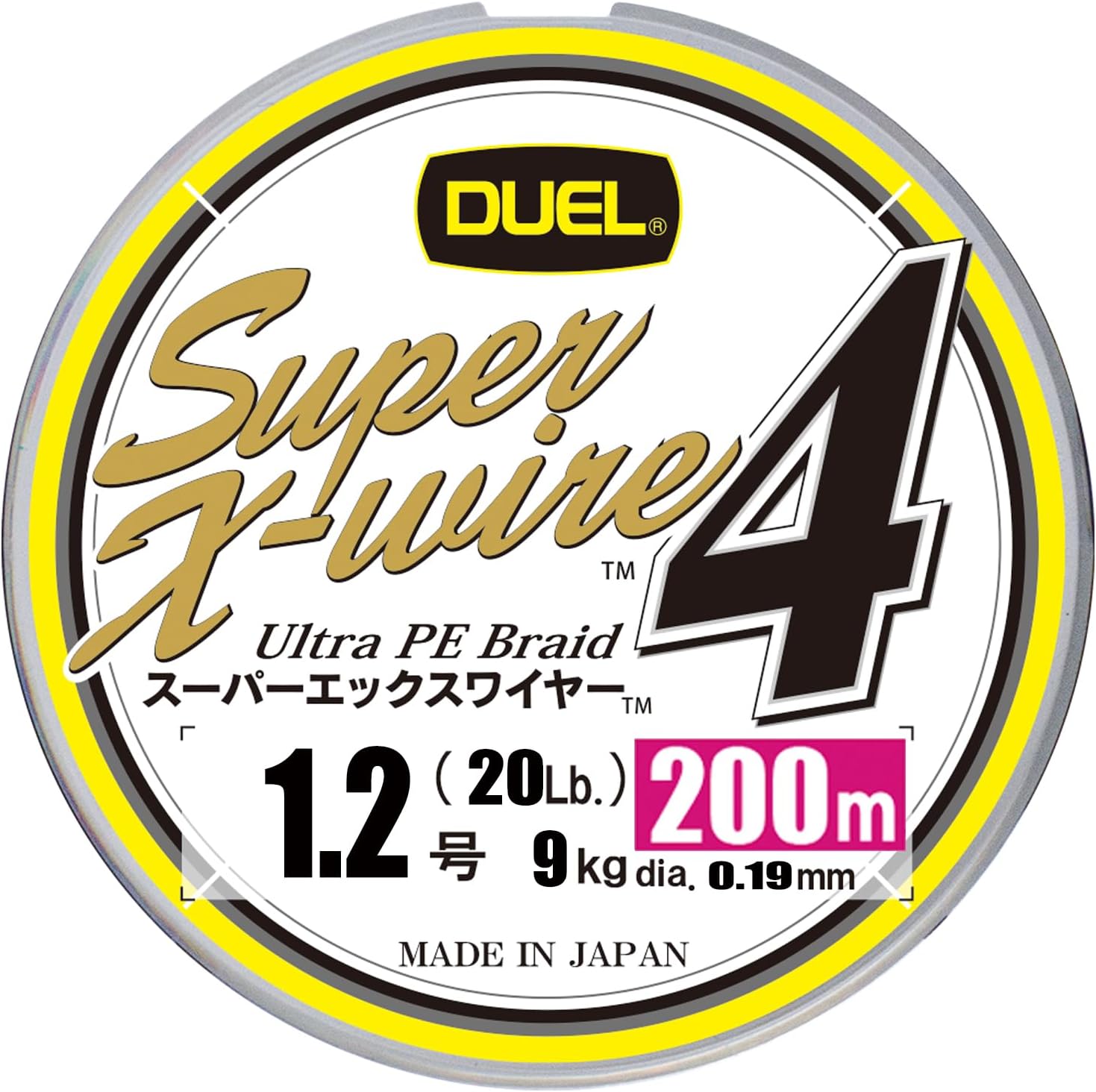 DUEL (デュエル) PEライン 釣り糸 スーパーエックスワイヤー4 【 ライン 釣りライン 釣具 高強度 高感度 】 0.6号~2.0号 5色/イエローマーキング