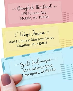 Personalized Return Address Labels Simple - Set of 240 Elegant Custom Mailing Labels for Envelopes, Self Adhesive Flat Sheet Rectangle Personalized Name Stickers Clear