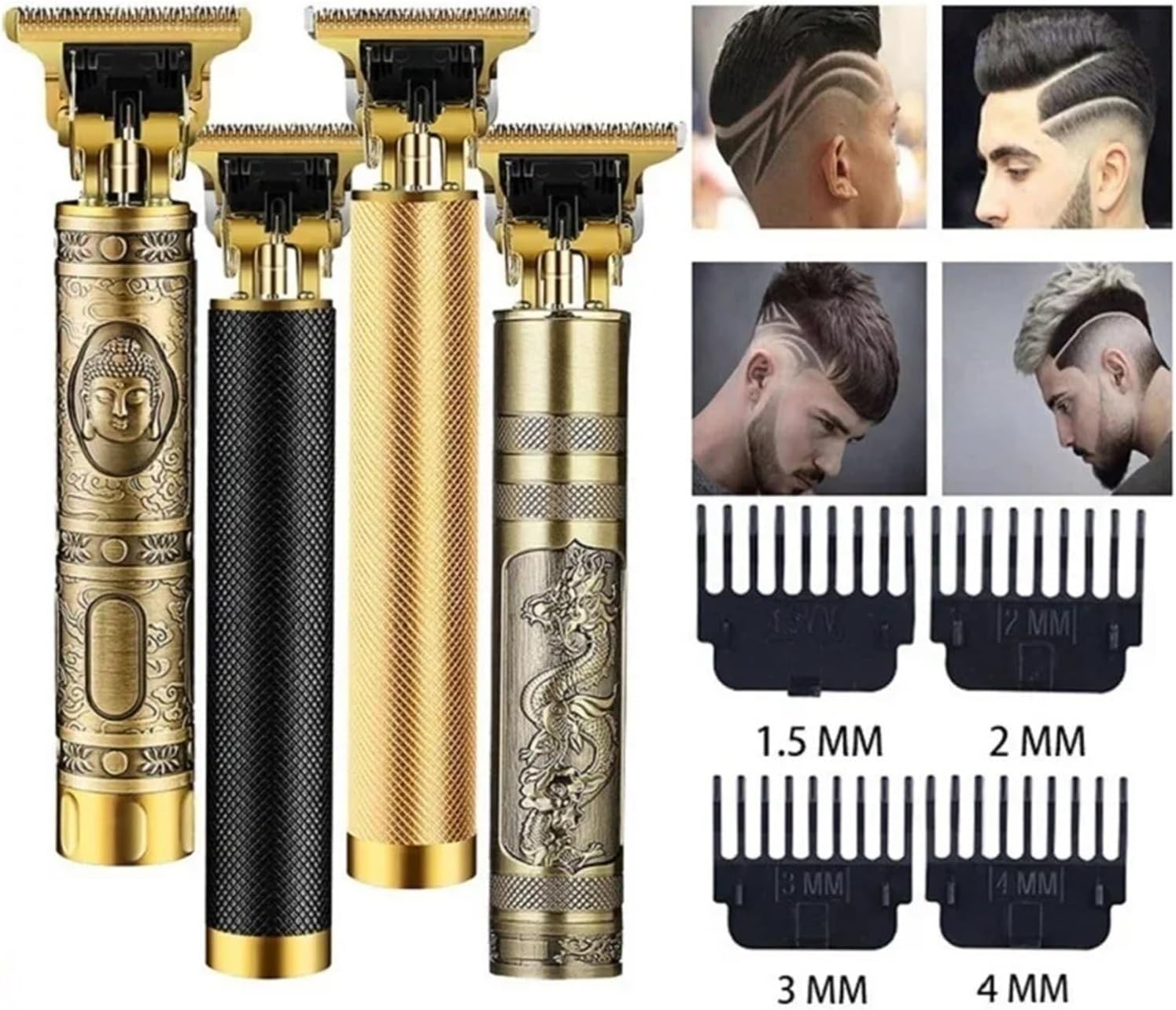 Hair Cutting Machine Hair Clippers Rechargeable Beard Shaver Professional Electric Hair Trimmer for Men Barber(Black Buddha)