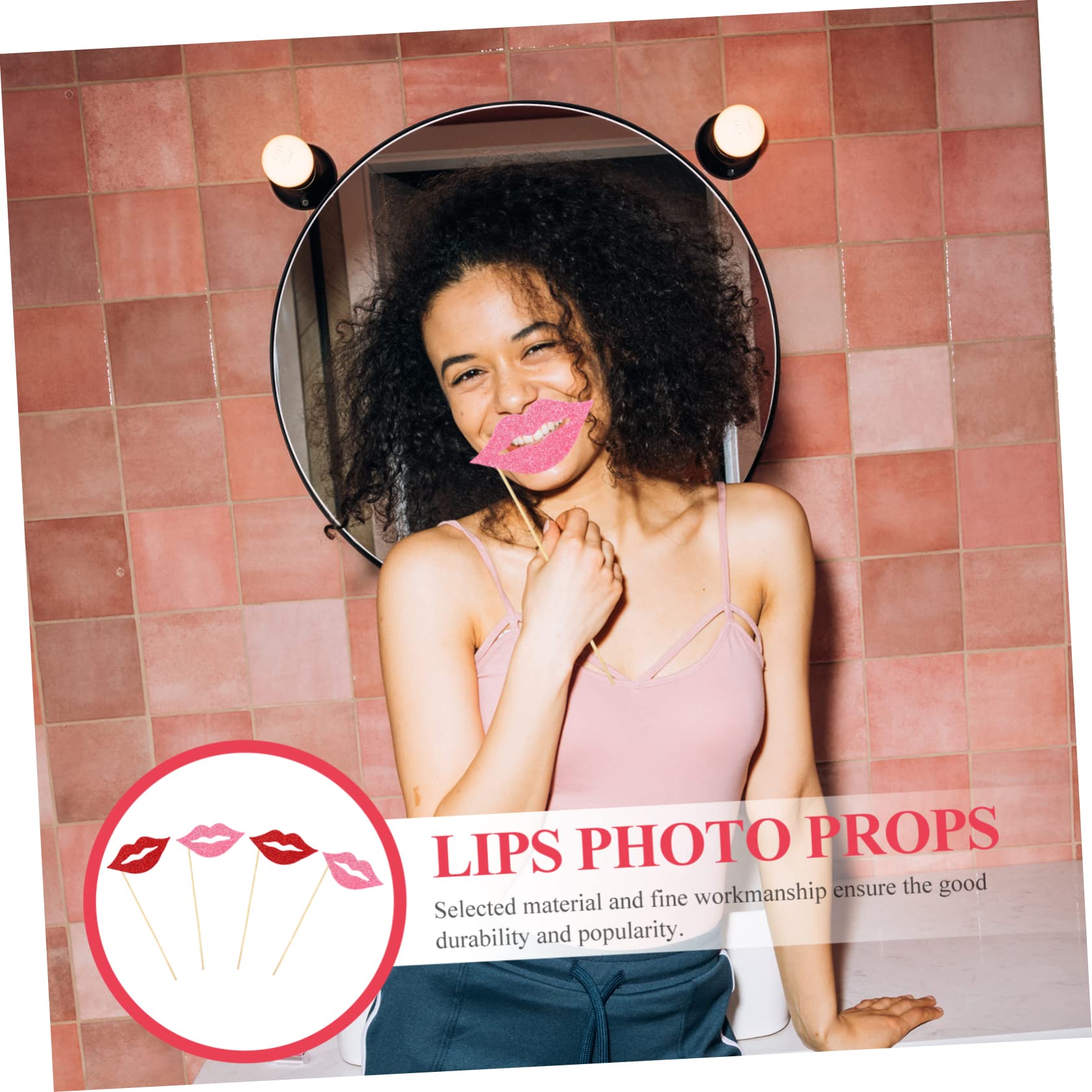 Abaodam 2 Sets Sulies Mehrfarbige Foto-Requisiten Lustige Lippen Für Photo Booth Foto-zubehör 40 Stück * 2