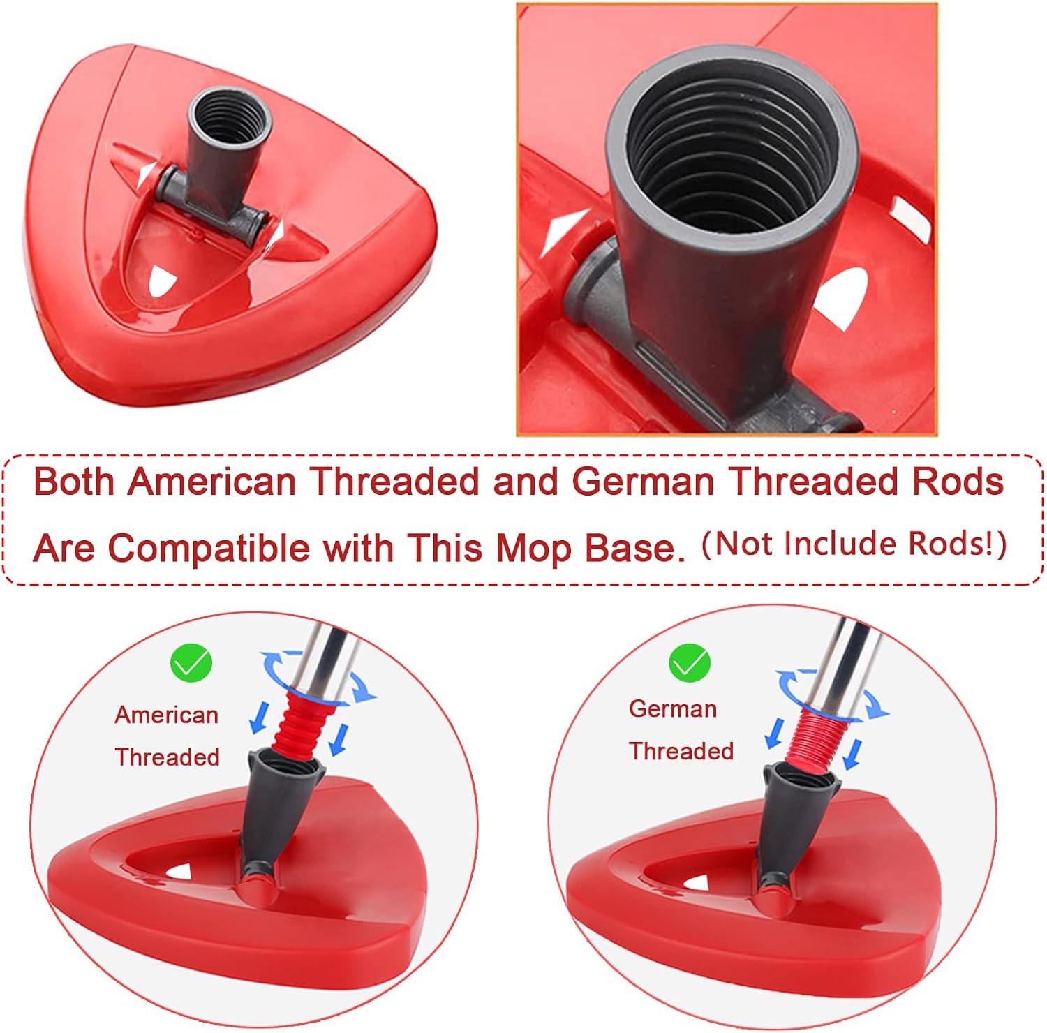 Spin Mop Base for Vileda/Cedar EasyWring Microfibre Spin Mop 1 Tank System - Rotating Triangle Mop Heads Refill Plastic Cover Replacement Accessories