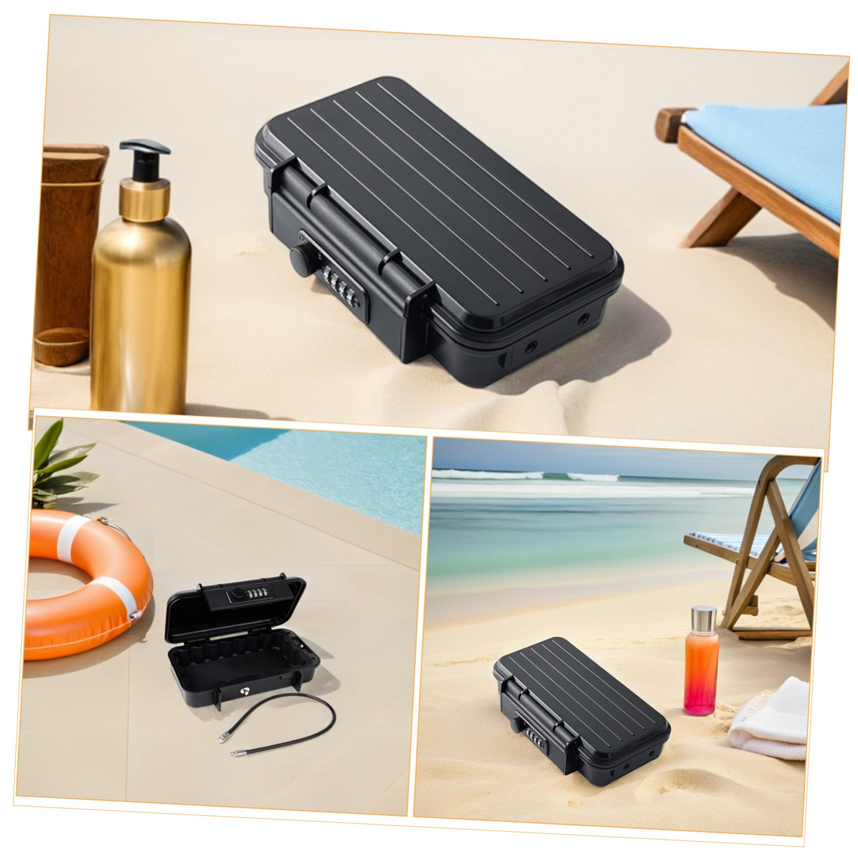 Mikikit Cassaforte Portatile da Viaggio Resistente all Acqua e Antiurto Lucchetto Combinazione e Cavo in Acciaio per Spiaggia Hotel e Uso Universitario