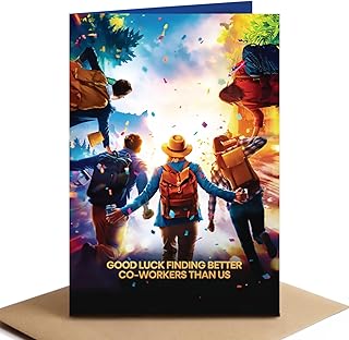 Funny Coworker Leaving Card for Colleague Boss Office Friend - New Job Farewell Promotion Retirement 5x7 in