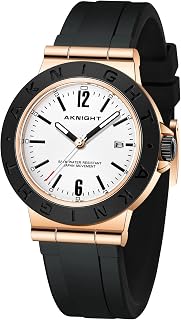 AKNIGHT Mens Wrist Watches 30M Waterproof Chronograph Analog Quartz Movement Silicone Strap Stylish Sports Designer Wrist Watch Elegant