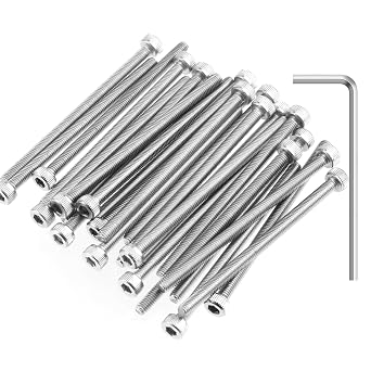 HELIFOUNER 50 Pieces M3 x 50mm, Thread Pitch 0.5mm, 304 Stainless Steel 18-8 Hex Socket Head Cap Screws, Fully Threaded