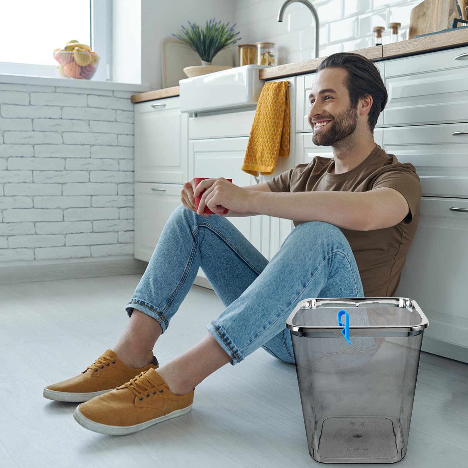 Pinces en Plastique Bleu Lot de 24 et pour Paquet Poubelles Légères et Résistantes, Fixation Facile pour Poubelle, pour Hôtel et Autres Lieux Autres Lieux