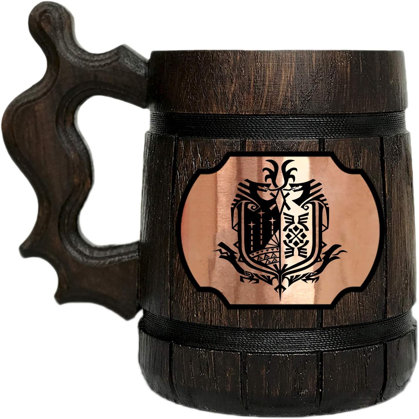 MHW Wooden Beer Mug | Gift for Gamers | 0.6L | 22 ounces #108