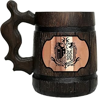 Monster Hunter World Wooden Beer Mug. Gamer Gift. MHW Beer Mug. Gamer Mug. Monster Hunter Tankard. Gift For Him. Beer Stein Wood #108/0.6L / 22 ounces