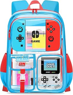 Kids Clear Backpack for Boys-Gamer Boys Clear Backpacks for School