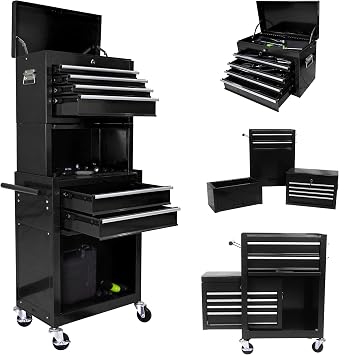 Tool Chest Black, 6-Drawers High Volume